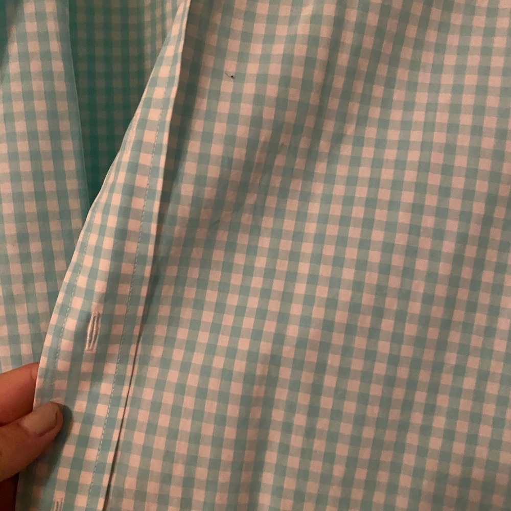 Mint/ Greenish Checkered Button Down Vineyard Vine - image 3